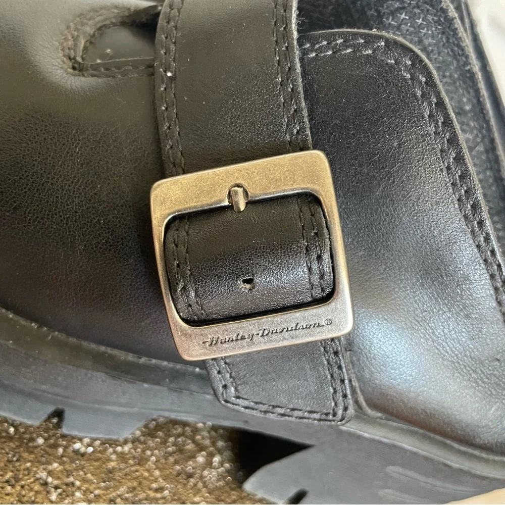 Harley Davidson Leather Chunky Slip on Platform Clogs - Picture 5 of 6